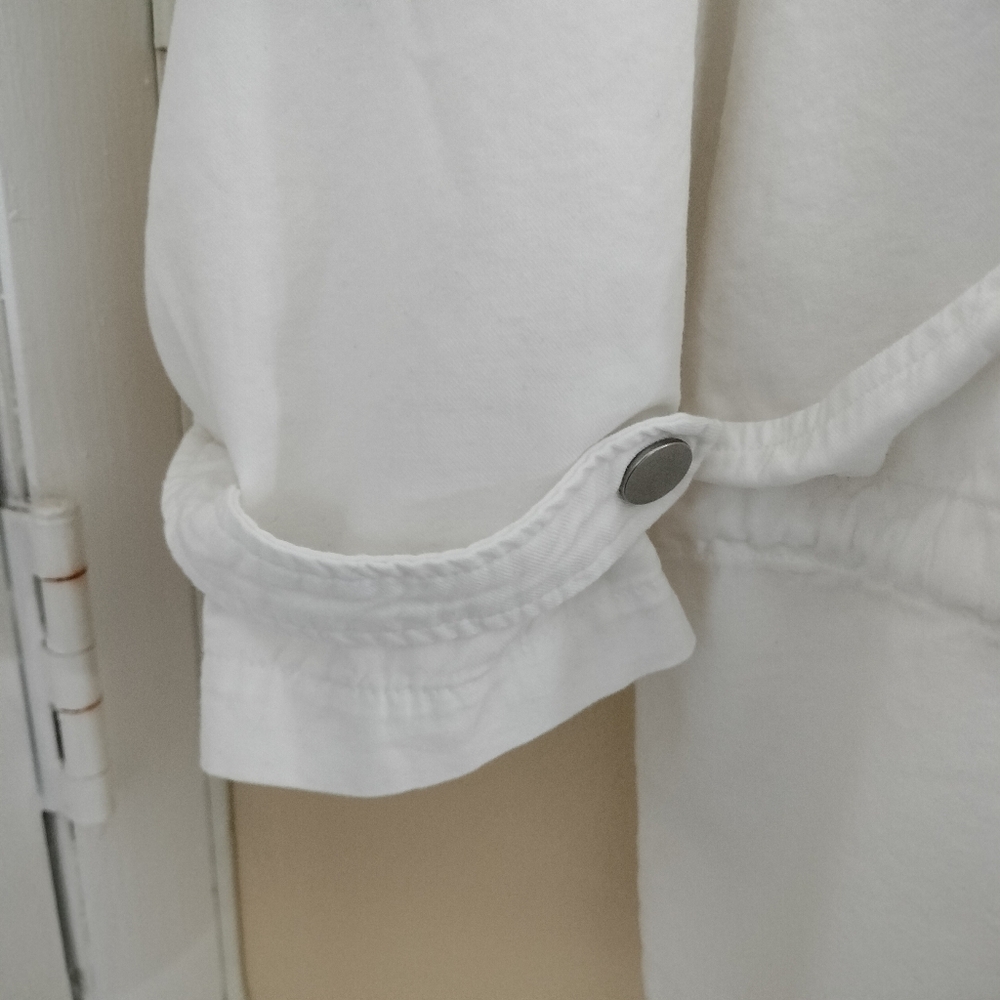 Multiples White Lightweight Drawstring Waist Zip … - image 5